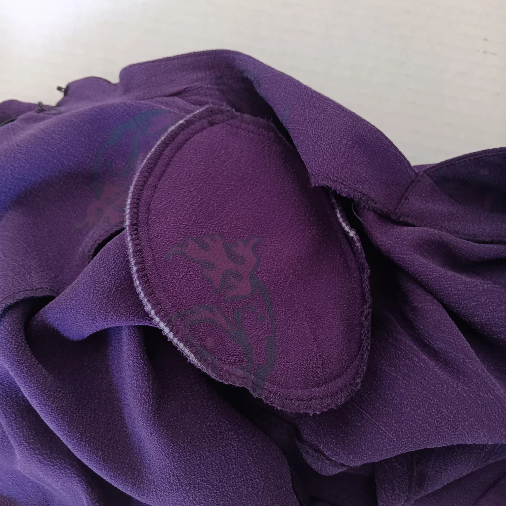 Carole Little Purple Straight Line Cap Sleeve Square Neck Dress VTG US Size 6‎